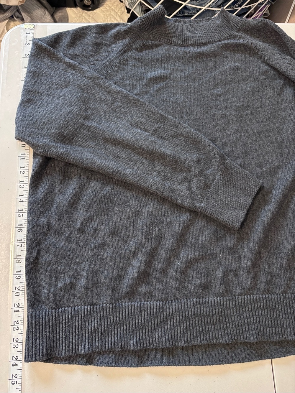 Quince Mockneck Sweater Size XL 100% Organic Cotton Charcoal Grey Quiet Luxury - Picture 5 of 8